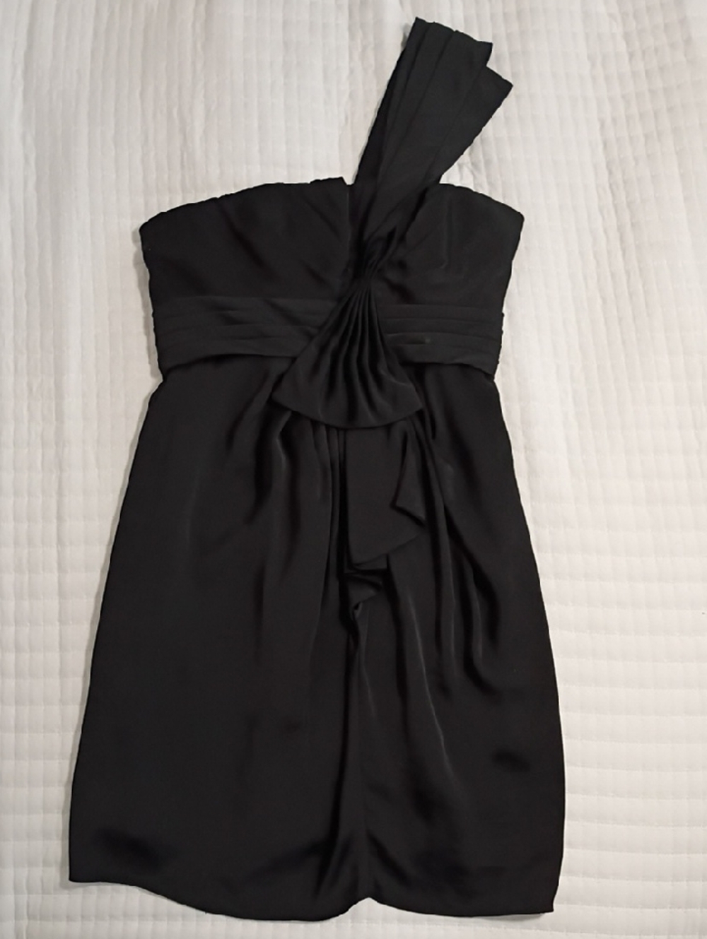 BCBGMaxAzria One-Shoulder Black Cocktail Dress